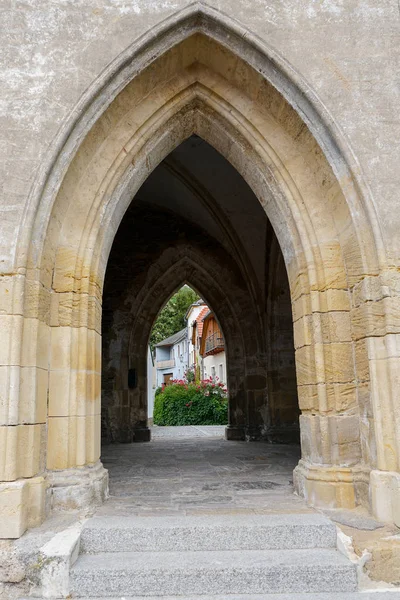 Historical attractions in Austria Gothic style arch.
