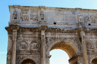 Closeup arch Konstantin Roma, İtalya.