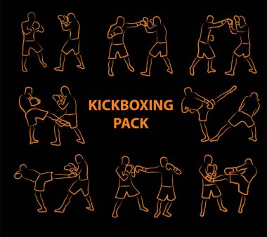 Karikatür tarzı mücadele iki kickboks savaşçıları