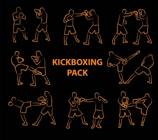Karikatür tarzı mücadele iki kickboks savaşçıları