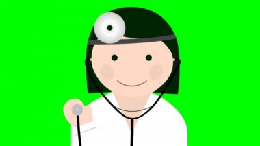 Doktor üniforma stetoskop döngü animasyon ile