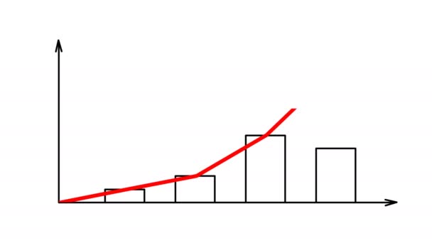 Grafico a barre con asse frecce crescere business grafico — Video Stock