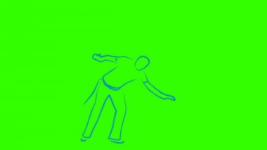 Au batido döngü animasyon hazır için chroma anahtar yeşil ekranda eğitim Brezilya capoeira dansçı