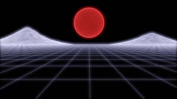 80s retro Fütürizm tel çerçeve arka plan 3d render