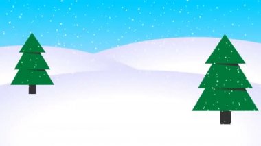 Kış animasyon arka plan düşen kar döngü