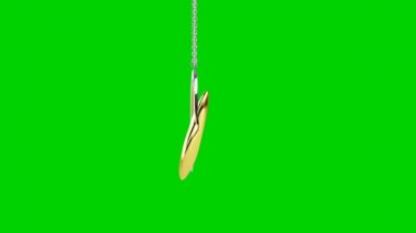 Altın kolye zinciri 3d render üzerinde kalp şeklinde