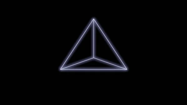 Synthwave pirâmide em um fundo preto 3d render — Fotografia de Stock