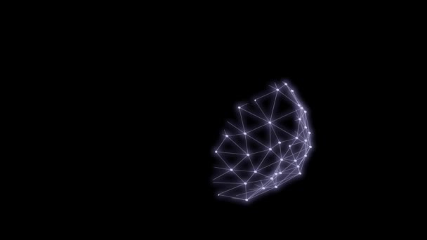 Triángulos cerebrales humanos grid scan 3D rendering — Vídeo de stock