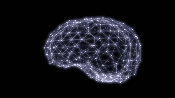 Human brain triangles grid scan 3D rendering
