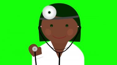 Doktor üniforma stetoskop döngü animasyon ile