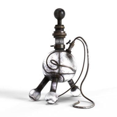 Steampunk ekipman 3d render illüstrasyon