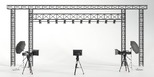 Фотостудийное оборудование 3D рендеринг иллюстраций
