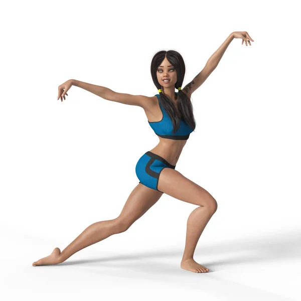 Dancing Girl 3D rendering Royaltyfria Stockfoton