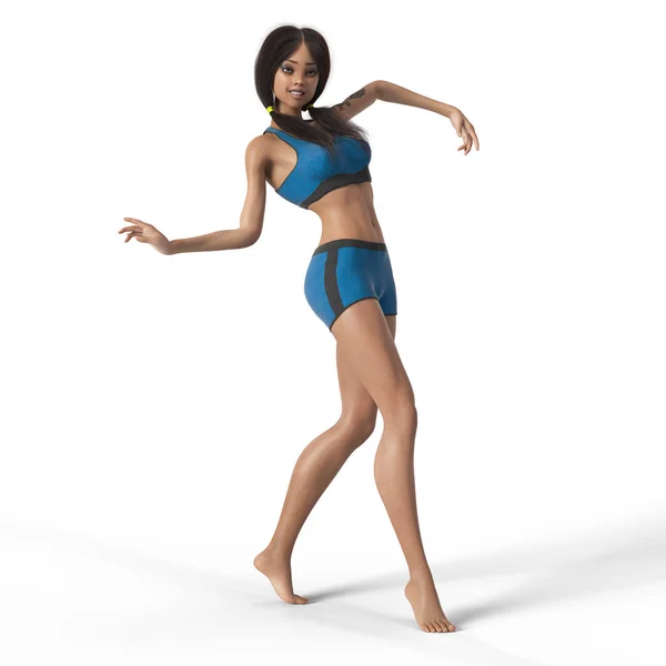 Dancing Girl 3D rendering Stockbild