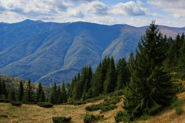 Карпатські гори на початку осені біля села Koloc — стокове фото