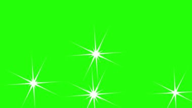 yeşil ekran (krom anahtar) Parlayan ışık, parıldayan yıldız döngüsü animasyonu, hareket soyut arka planı, Bokeh festivali konsepti