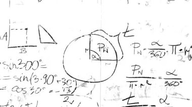 Modern Matematik Denklemleri ve Algoritmalar animasyonları, matematik mühendisliği ve fizik formülü. Eğitim, düşünme ve inşaat için soyut arkaplan