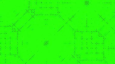yeşil ekran (kroma tuşu) pürüzsüz çizgi roman biçimi yarım ton noktalı doku canlandırılmış soyut arka plan örtüsü, noktalar ve ızgara arkaplanı