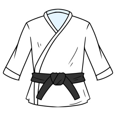 karate kıyafeti resimleme el çizimi izole vektör