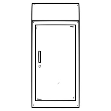 Kabine çizimi el çizimi ana hat vektörü