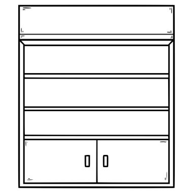 kitaplık çizimi el çizimi ana hat vektörü