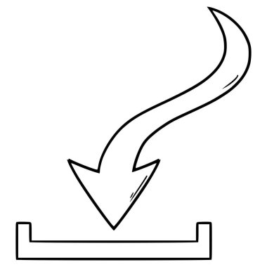 resim sembolü indirme el çizimi ana çizim vektörü