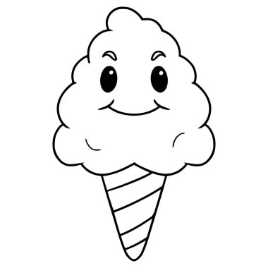 Pamuk helva karakteri çizimi el çizimi taslak vektör