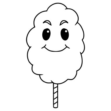 Pamuk helva karakteri çizimi el çizimi taslak vektör