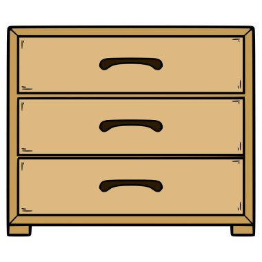 Çekmece çizimi el izole vektörü