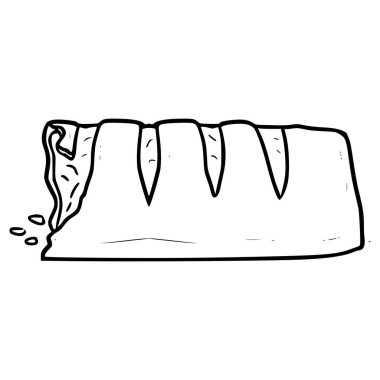 Sosisli börek ısırığı çizim ana hatları vektörü