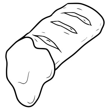 Soslu sosis rulosu çizim ana hatları vektörü