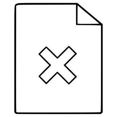 sayfa simgesi resimleme el çizimi ana hat vektörünü sil