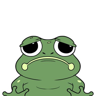 sad frog illustration hand drawn isolated vector
