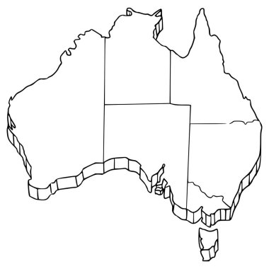 Australia map illustration hand drawn outline vector