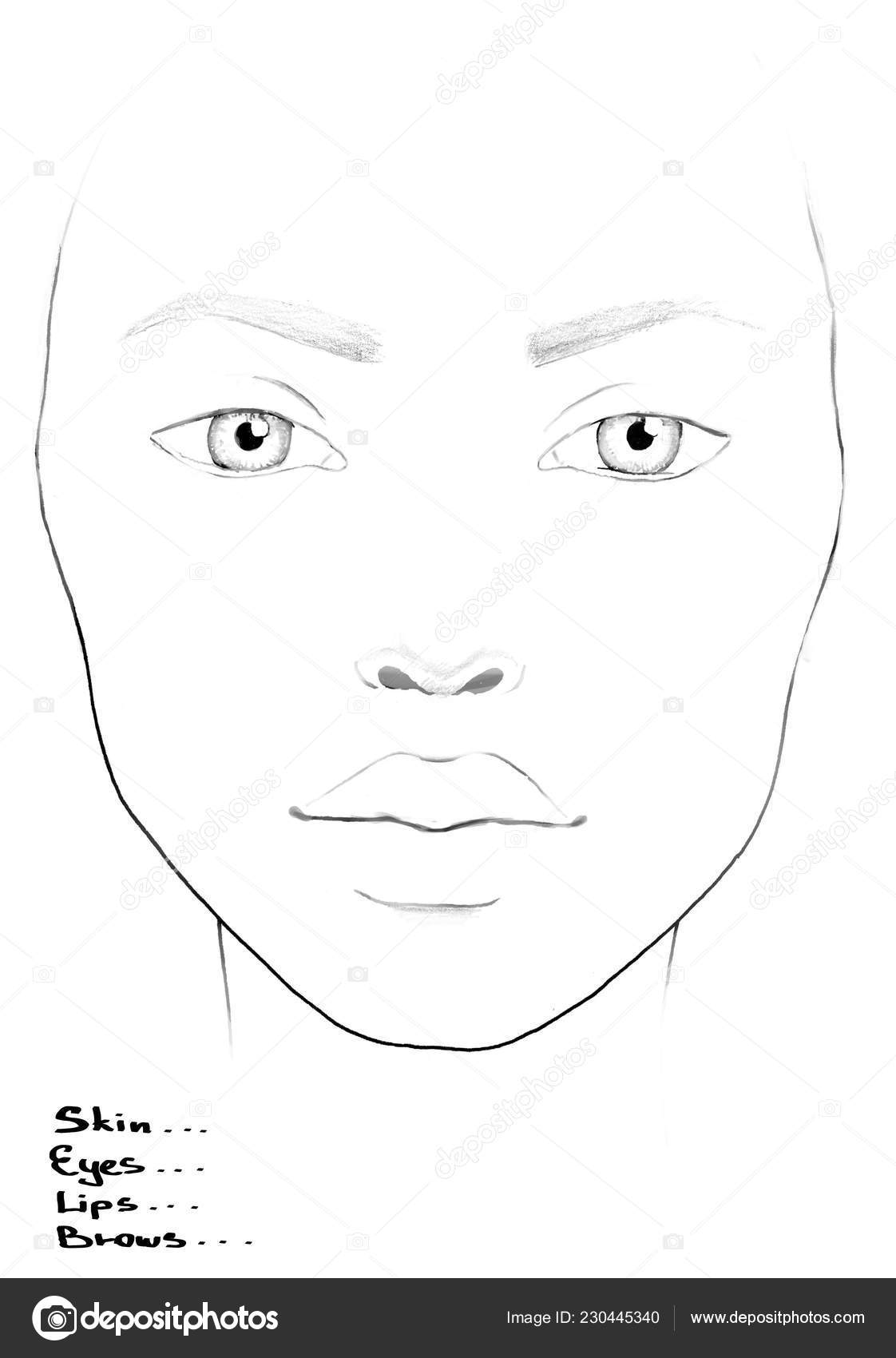 Blank Face Chart Makeup