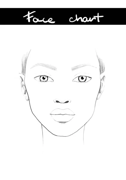 Yüz grafik makyaj sanatçı boş. Güzel kadın portre. Yüz grafik. Makyaj sanatçı boş. Şablon.