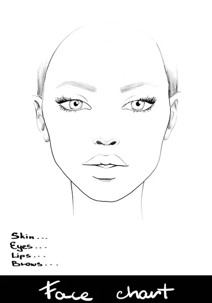 Yüz grafik makyaj sanatçı boş. Güzel kadın portre. Yüz grafik. Makyaj sanatçı boş. Şablon.