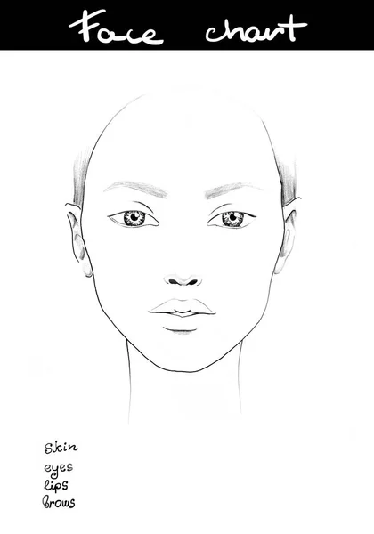 Yüz grafik makyaj sanatçı boş. Güzel kadın portre. Yüz grafik. Makyaj sanatçı boş. Şablon.