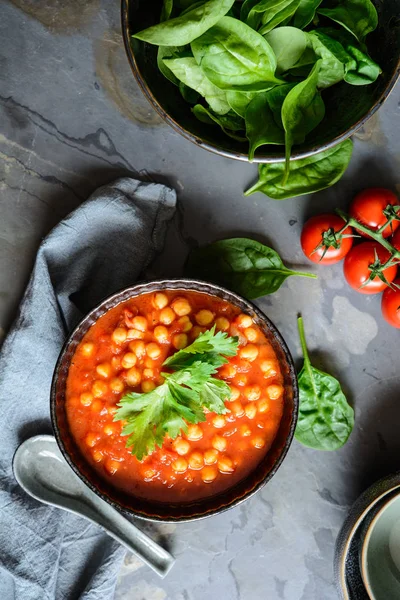 Supă delicioasă de năut vegetarian marocan — Fotografie, imagine de stoc