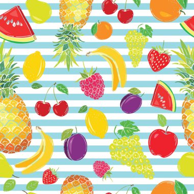 Meyve tasarımınız için seamless modeli. Vektör çizim. Elle çizilmiş