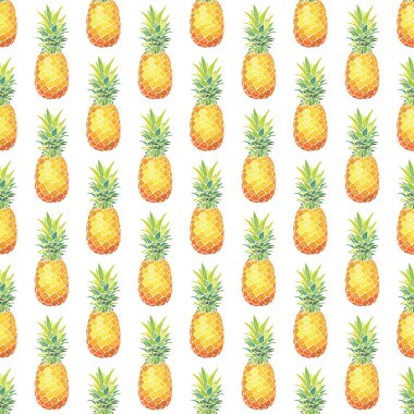 Ananas vektör arka plan. Ananas seamless modeli. 