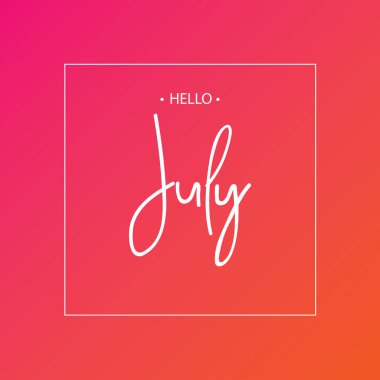 Happy Temmuz baskı yazı. Vektör çizim