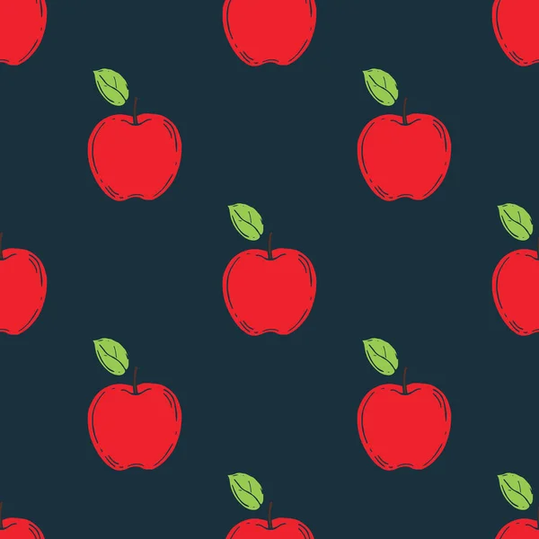 Nahtloses Muster Mit Äpfeln Vektorhintergrund — Stockvektor