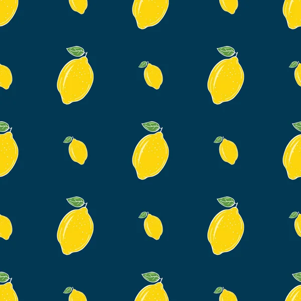 新鮮なレモンのシームレスなパターン ベクトル イラスト 夏のデザイン — ストックベクタ