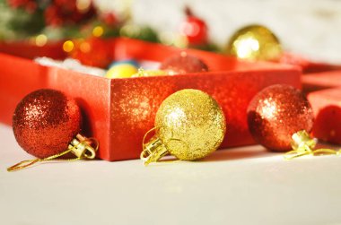 Noel dekorasyonu. Metin için boş alan