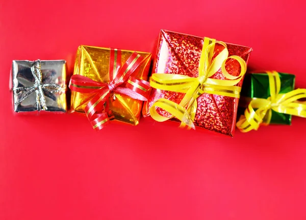 Christmas Gifts Soft Focus Free Space Text Christmas Decoration — Stock Photo, Image