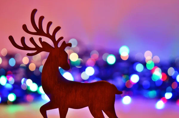 Christmas Background Deer Silhouette — Stock Photo, Image
