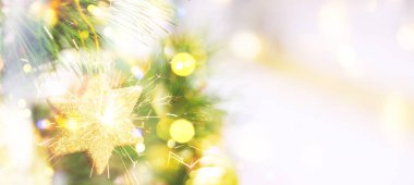 Noel ağacı arka plan. Metin için boş alan.