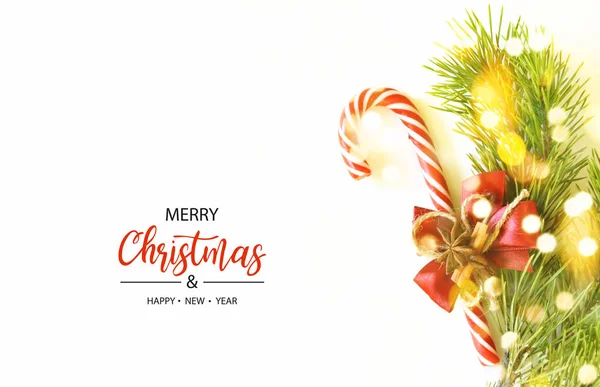 Prettige Kerstdagen Gelukkig Nieuwjaar Kerst Samenstelling Plat Lag Top Uitzicht — Stockfoto