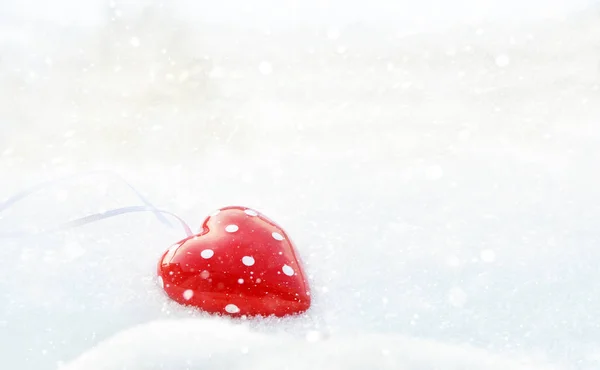 Christmas Background Christmas Toy Lies Snow — Stock Photo, Image